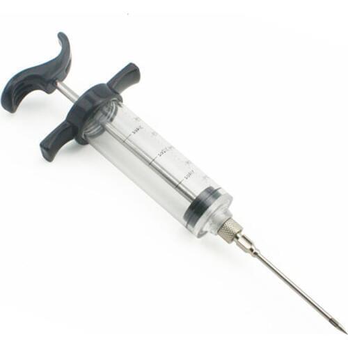 1OZ Marinade Injector with 3'' Stainless Steel Needle Flavour Injector BBQ Grilling Accessories Kitchen Tool For Meat Turkey