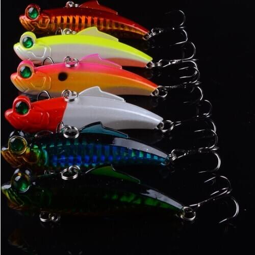6 pcs 6.7cm/12g Artificial Bait Popper VIB Fishing Lure lead inside Hard Bait Diving Pesca Bait Sea Fishing Tackle 3D Eyes