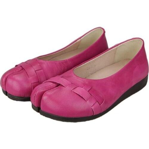 Autumn Fashion Flat Women Shoes Genuine Leather Casual Sneakers Shoes Slip On Round Toe Comfortable drive Casual shoes woman