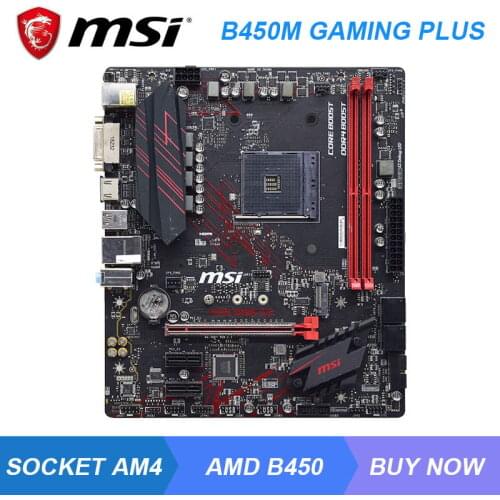 MSI B450M GAMING PLUS AMD B450 B450M Am4 Motherboard ddr4 32GB PCI-E X16 3.0 M.2 ryzen 5 3600 5600x cpus pc gaming motherboard