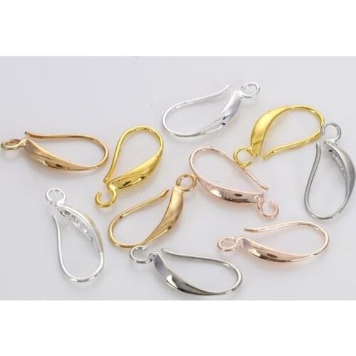 6 Colors Copper Rose Gold French Earring Hooks Ear Clasps Settings Ear Wires For DIY Jewelry Making Findings Accessories 12pcs