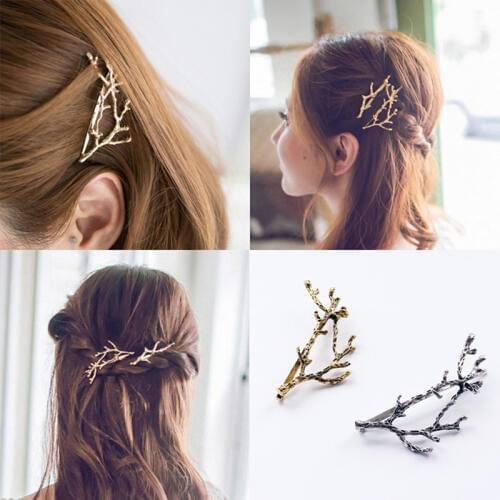 Fashion Pearl Hair Clip For Women Elegant Korean Design Metal Branch Leaves Dress Hair Styling Accessories