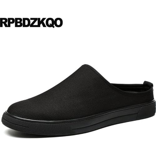 Designer Classic Creepers Comfort Fashion Mules Half Flats Slides 2021 Breathable Runway Black Men Casual Slip-ons Shoes Brand