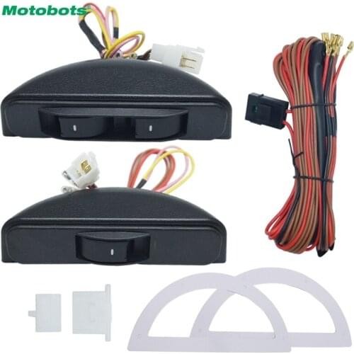 MOTOBOTS New Universal Crescent Style Power Window 3pcs switches with Holder & wire Harness #HQ3436