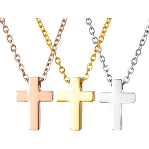 Stainless Steel Little cross Pendants Necklace For Women Fashion Charm Jewelry Drop Shipping