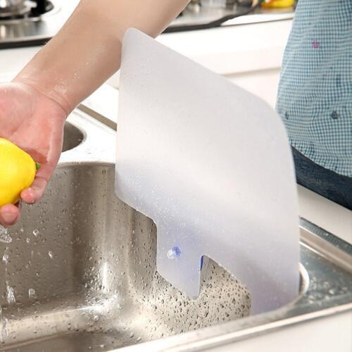 Anti Splash Water Baffle Board Water Guard Splatter Sucker Screen Kitchen Sink Tool JA55