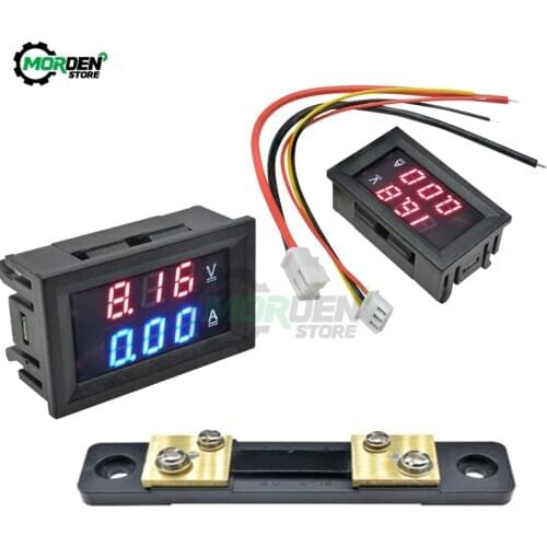 DC 100V/50A 30V/50A Digital Voltmeter Ammeter LED Display DC Amp Volt Meter Voltage Current Tester Volt Detector with Shunt