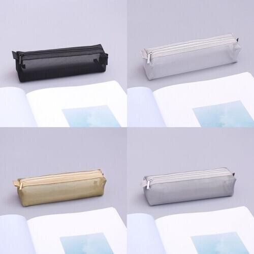 Simple Transparent Mesh Pencil Case Office Student Pencil Cases Nylon School Learning Supplies Pen Box Student Gift