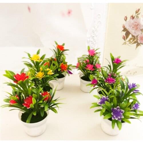 Realistic Artificial Flowers Plants Green Bonsai Pot Fake Lotus Potted Ornaments For Home Decoration Craft Plant Decor Gift