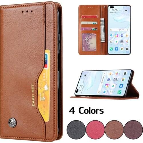 Luxury Leather Wallet Case For Huawei P40 P30 P20 Lite P Smart Plus 2019 Z Mate 30 20 Pro Flip Cover With Card Slots Stand Coque