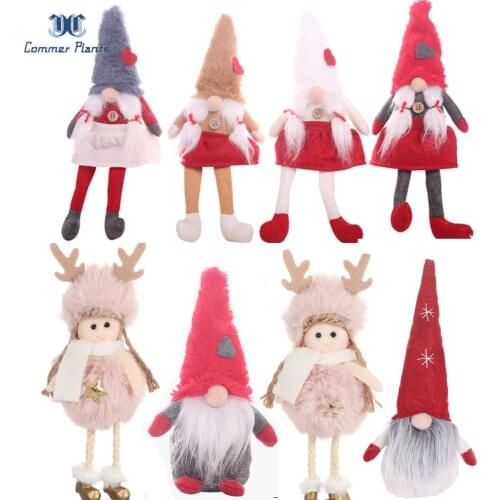 Merry Christmas Santa Claus Snowman Angel Elk Dolls Xmas Tree Decor Happy New Year Gift Christmas Ornaments Party Decorations
