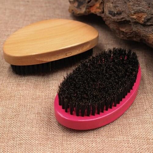 Bristle Wave Brush Hair Combs Hair Beard Comb Large Curved Wood Handle Anti static Hair Brush Comb Styling Tools