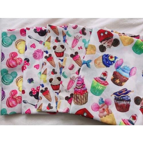 Cute candy fruit biscuit mouse cotton polyester Fabric For Sewing Fat Quarter Quilting Patchwork Tissue Tilda Doll