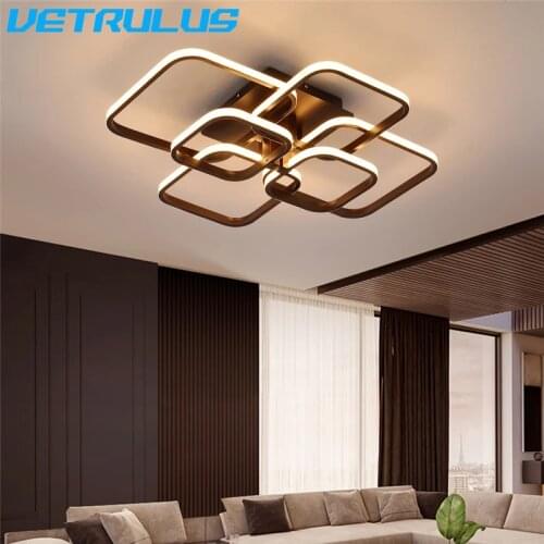 Modern Led Ceiling Chandelier Lamp Lustres Rectangle Ceiling Lamp Lighting Fixtures Rectangle Acrylic Aluminum Ceiling Lights
