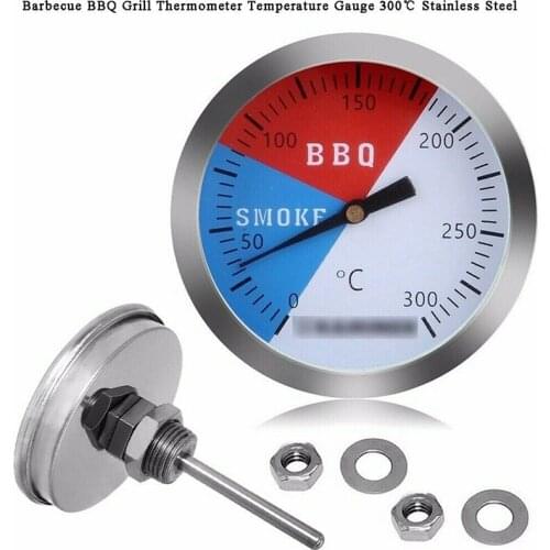 Stainless Steel Barbecue Smoker Grill Thermometer BBQ Smoker Thermometer Kitchen Oven Temperature Gauge Household Supplies