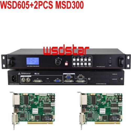 WsdStar WSD605+2PCS MSD300 Input DVI/HDMI-compatible/VGA/CVBS 1920*1080 Support PIP & POP LED rental screen video processor