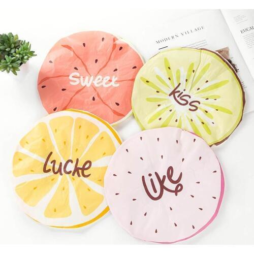 1 PC Lovely Cartoon Shower Bath Cap Lace Elastic Band Fruit Pattern Waterproof Hair Protective Caps Women Saunas Spa Hats
