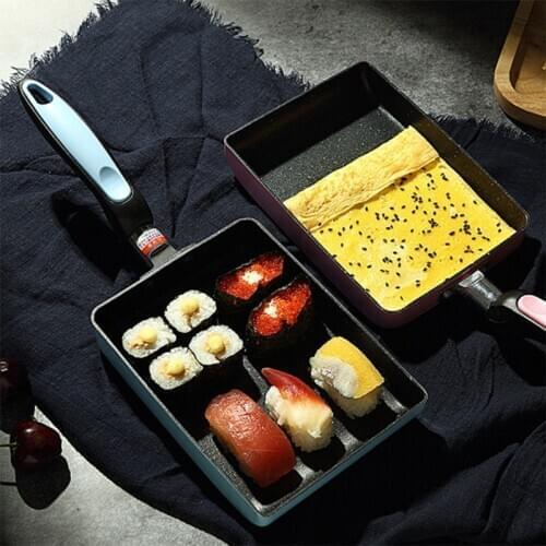 1Pc Retangular Omelette Pan Tamagoyaki Egg Pan, Nonstick Maifan Stone, Anti-Scalding Handle for Glass ,Electic Gas Stove