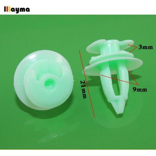 20pc For BMW 9mm Hole Door Panel Retainers Auto Fasteners Clips Screws Car Styling Nylon Push Type Rivets Fender Bumper Trim Kit