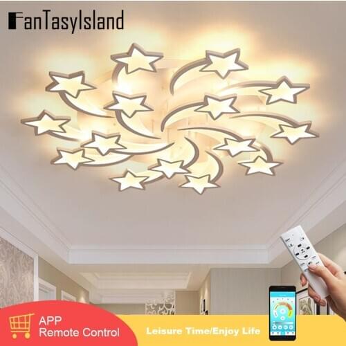 White Modern Stars Combination Led Ceiling Lights lampe plafond avize Indoor lighting 180-240V with APP Remote control