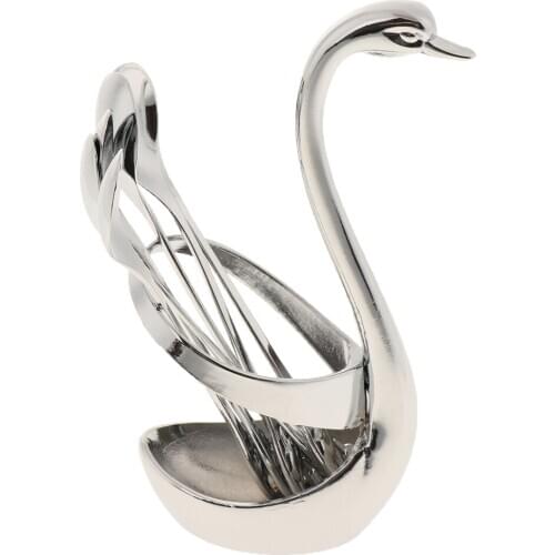 Blesiya Swan Forks Spoons Dinnerware Set Base Coffee Fruit Holder