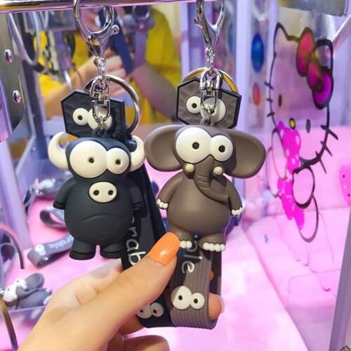 Cute Totoro Animal Keyring Fur Men or Women Keychain Women Trinket Metal Key Chains Car Bag Pendent Charm For Girls Gift