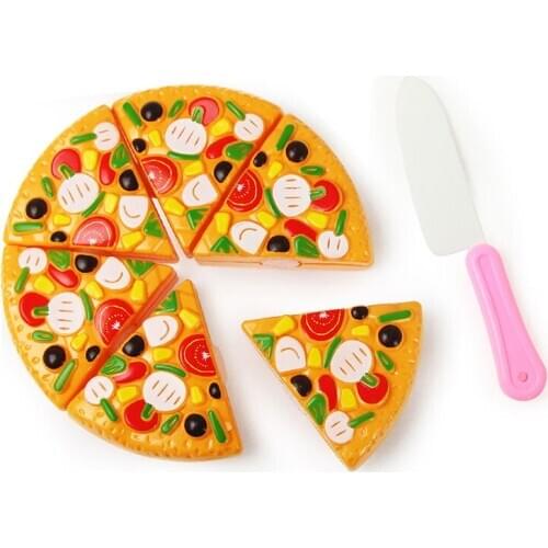 Kids Kitchen Miniature Food Sets Plastic Pizza Cutting Toys for Children Girl 3 years Montessori Pretend Play Toys