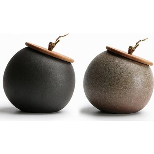 Chinese Style Home Ceramic Storage Jar Moisture-proof Tea Caddy Multigrain Beans Nuts Candy Dtorage Can Kitchen Tableware