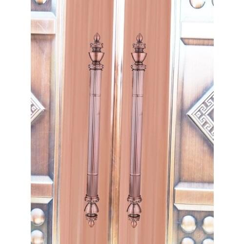 European style antique brass Main entrance glass door wooden door pull push handles gold color 800mm length in stock