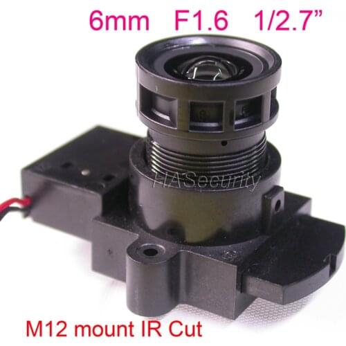 6mm 1/2.7" format F1.6 aperture M12 mount Lens ( optional 2MP or 5MP ) + M12 IR Cut filter