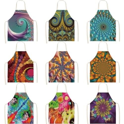 FYMX Vortex Kitchen Apron Creative Color And Color Collision Linen Apron Chef Cooking Pastry Utensils