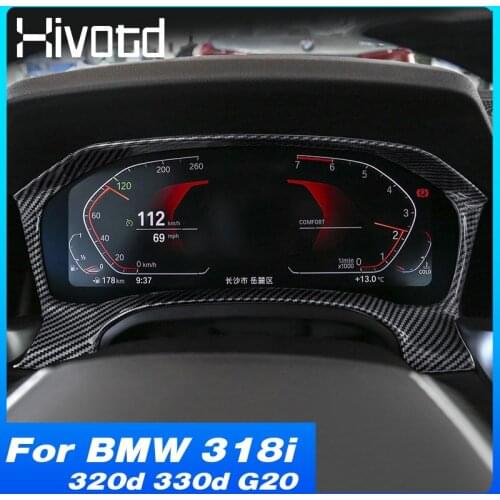 Hivotd Dashboard Frame Decoration Sticker Instrument Display Cover Trim Interior Accessory For BMW 318i 320d 330d G20 2020-2021