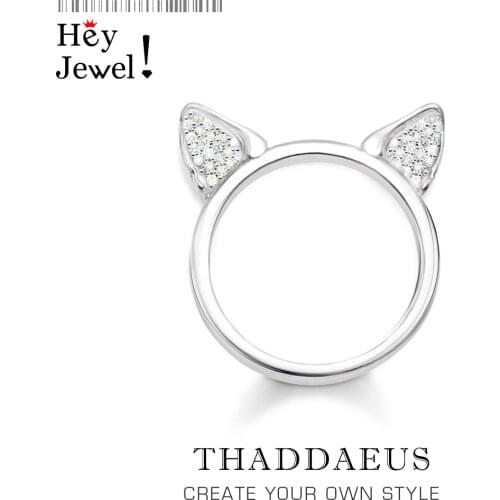 Playful Ring Cat’s Ears,Cute Brand New Europe Fine Jewerly For Cuddly Women,2021 Spring Brand New Gift In 925 Sterling Silver