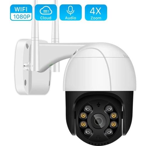 1080P PTZ Wifi IP Camera Outdoor 4X Digital Zoom AI Human Detect Wireless Camera H.265 P2P ONVIF Audio 2MP Security CCTV Camera