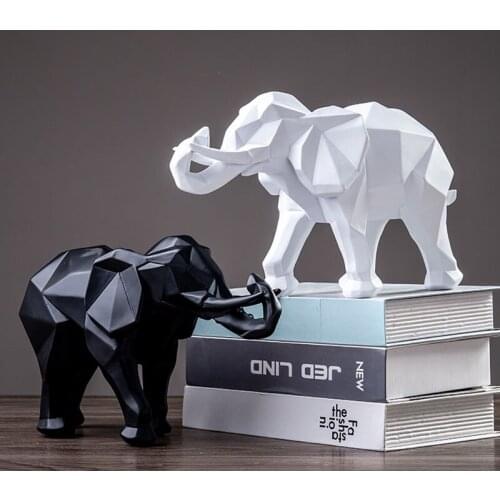Home Decoration Sculpture Fengshui Ornaments Lucky Elephant Statue TV Cabinet Display Artware Animal Furnishings Birthday Gifts