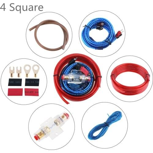 1 Set Car Power Amplifier Cables Kit Subwoofer Speaker Audio Lines Woofer Cable Power Lines 60A Fuse Holder for Speaker Woofer
