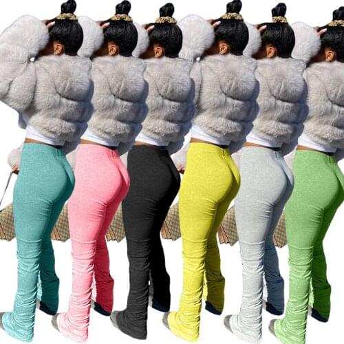 Stacked leggings joggers stacked sweatpants women ruched pants legging jogging femme stacked pants women sweat pants trousers