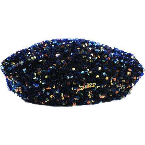 New Fashion Brand Sequins Berets For Women Black French Hat Ins Style Ladies Retro Beret Painter Hat