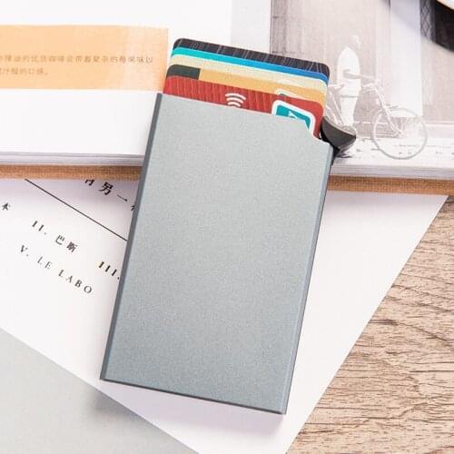 New Pop-out RFID Card Holder Slim Aluminum Wallet For Travel ID Cardholder Back Pouch ID Credit Card Holder Blocking Protect