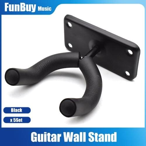 5set Guitar Hanger Hook Holder Wall Mount Stand Rack Bracket Display Guitar Bass Screws Accessories Easy to Install with Screw
