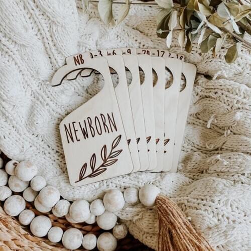 Baby Closet Dividers ,Wardrobe Labels for Infant Clothing,Baby Shower Gift Wooden Nursery Decor Signs Organization