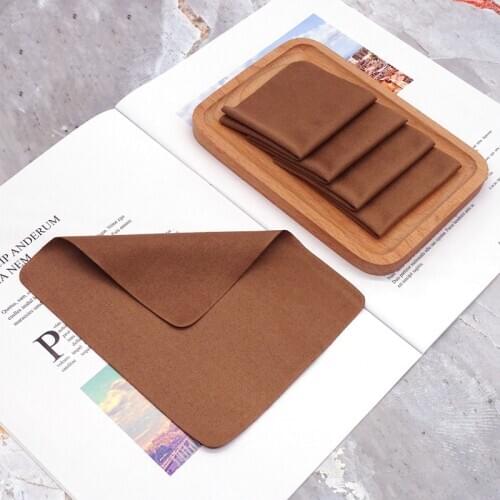 5 pcs/lots Coffee Eyeglasses Chamois Glasses Cleaner 145*175mm Glasses Cleaning Cloth For Lens Phone Screen Cleaning Wipes
