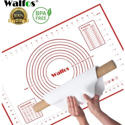 WALFOS Ex-Large Non-Stick Silicone Pad For Oven Baking Pastry Mat Scale Rolling Dough Mat Fondant Cake Confectionery Tools