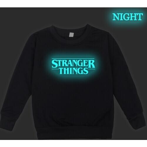 Luminous Kids Stranger Things Sweatshirts Fashion Printed Coat Casual Toddler Long Sleeve Cotton Sportswear Child Tops Pullover