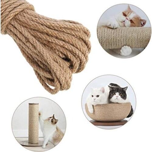 3/5 Meters Sisal Rope DIY Cat Climbing Frame Tree String Hemp Rope Replacement Rope Desk Legs Binding Rope for Cat Sharpen Claw