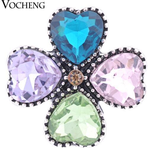 Vocheng Ginger Snap Jewelry with Crystal Heart 18mm Button Charms 4 Colors Vn-1153