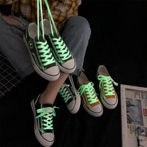 Hellenia Women Sneakers Nightlight Luminous shoe Fashion Lace-up sold sewing Shallow Casual Canvas Shoes Student Woman Colors
