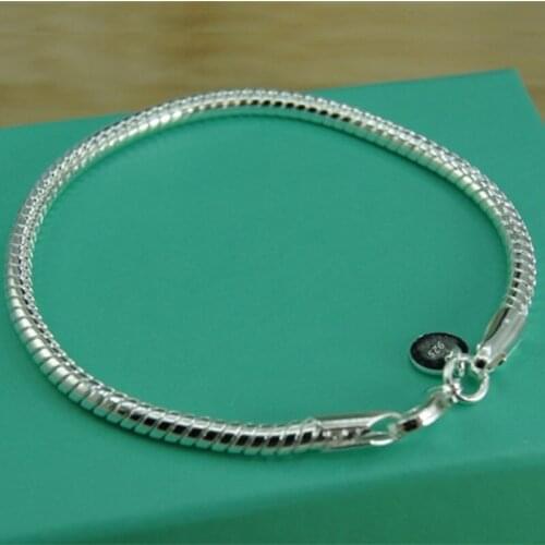 New Fashion 925 Sterling Silver Bracelet Heart Lobster Clasp Bracelet For Women Gift