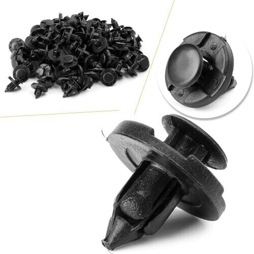 100pcs 8mm Bumper Hood Fender Plastic Retainer Push Pin Clip Fasteners for Nissan for Motorcycle Buses Cars Trains Planes Truck