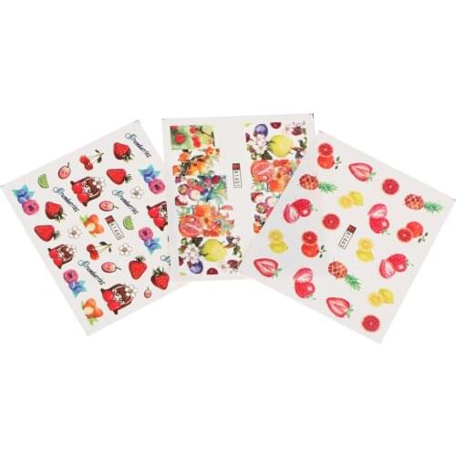 12 Sheets Different Fruit Styles Pattern DIY Nail Art Stickers Set of Fun Fruit pattern Nail Tips Decals Cosmetics Tool